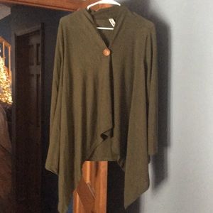Army green poncho sweater size small